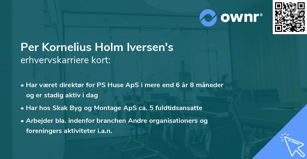 Per Kornelius Holm Iversen's erhvervskarriere kort