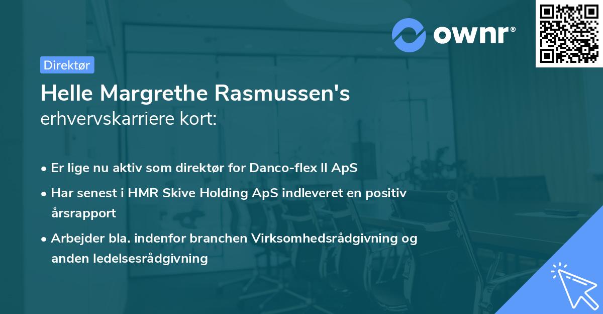Helle Margrethe Rasmussen's erhvervskarriere kort