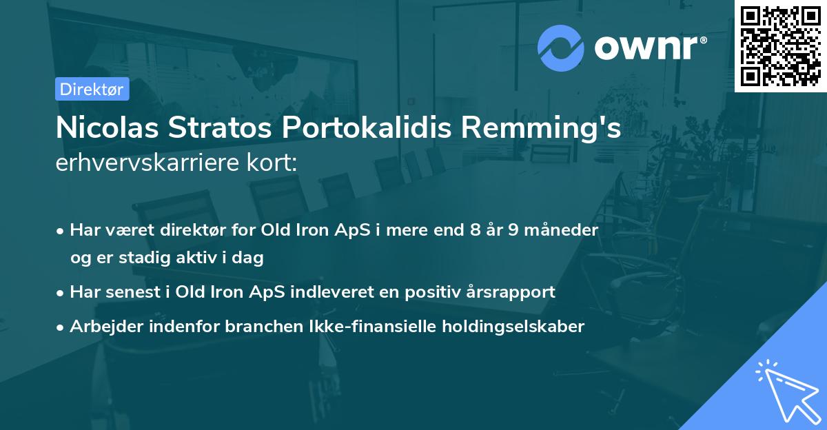 Nicolas Stratos Portokalidis Remming's erhvervskarriere kort