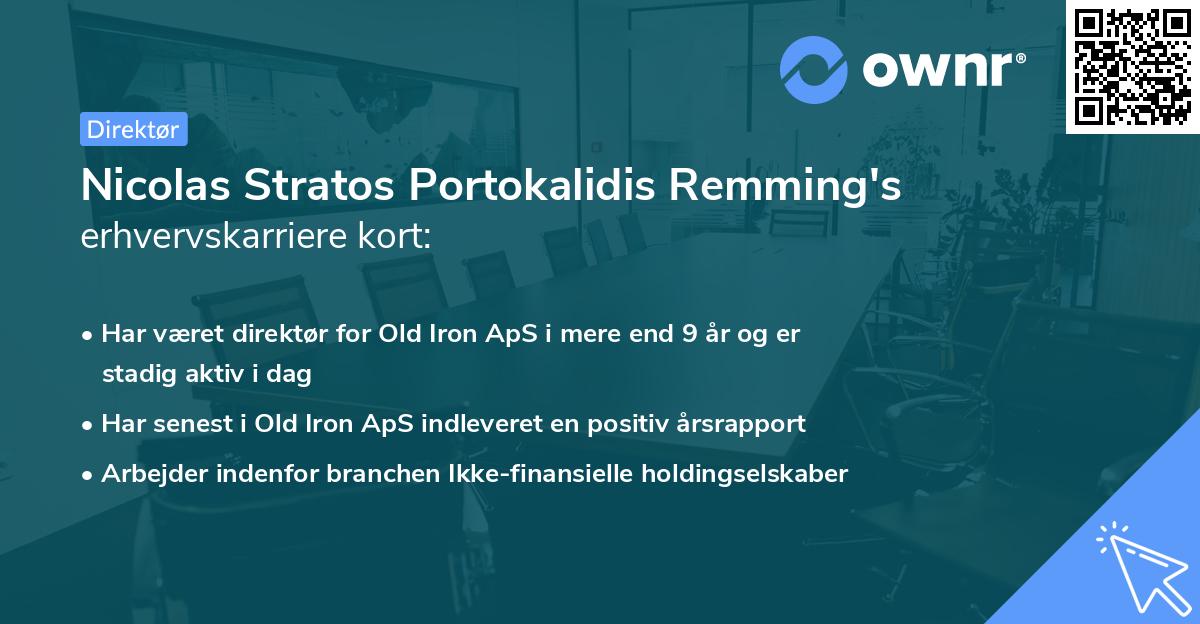 Nicolas Stratos Portokalidis Remming's erhvervskarriere kort