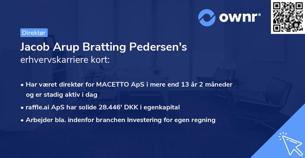 Jacob Arup Bratting Pedersen's erhvervskarriere kort