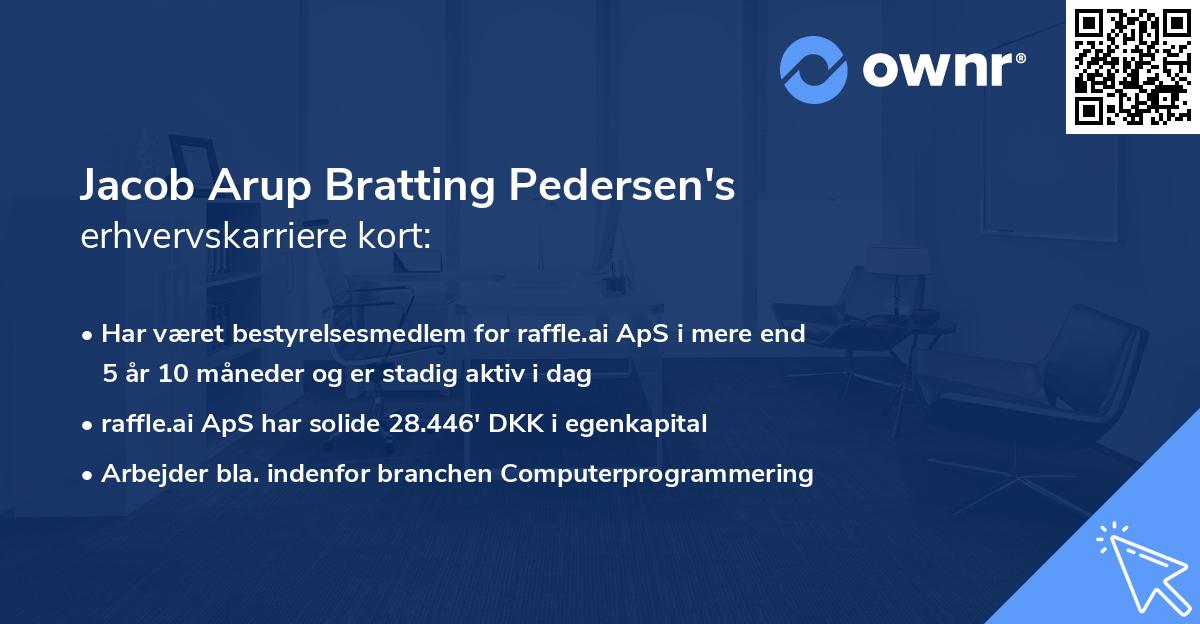 Jacob Arup Bratting Pedersen's erhvervskarriere kort