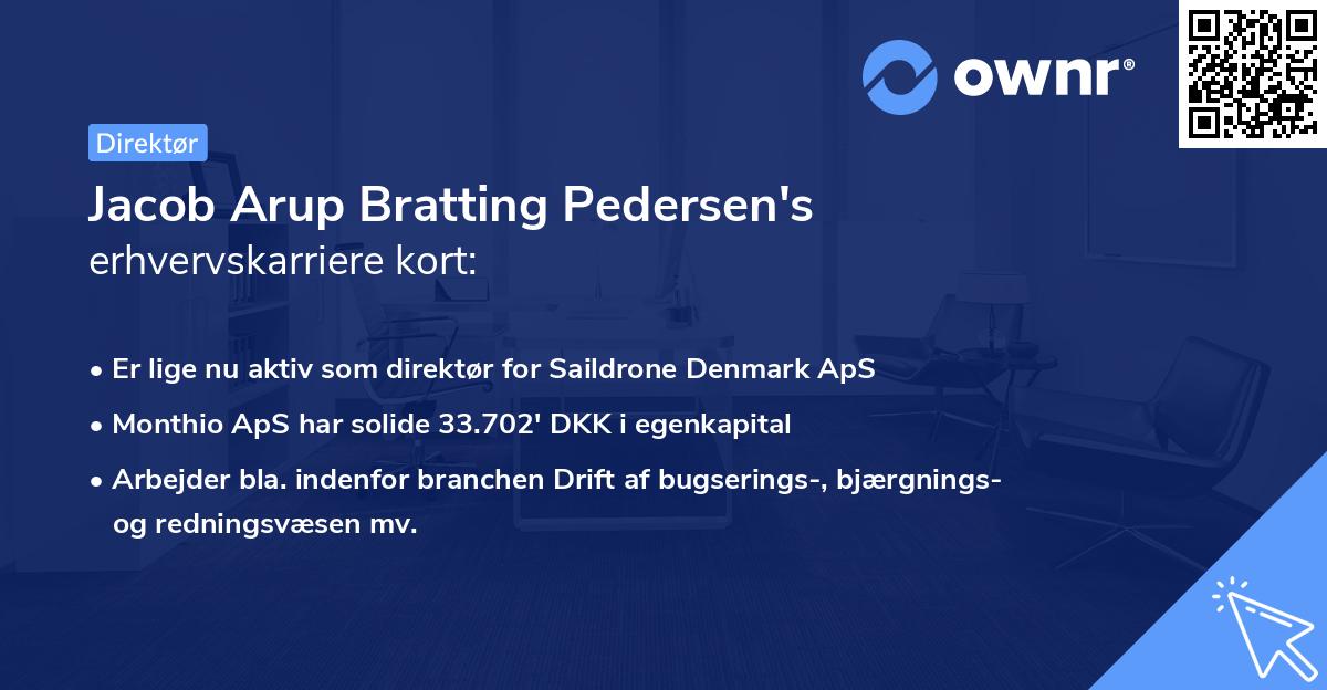 Jacob Arup Bratting Pedersen's erhvervskarriere kort