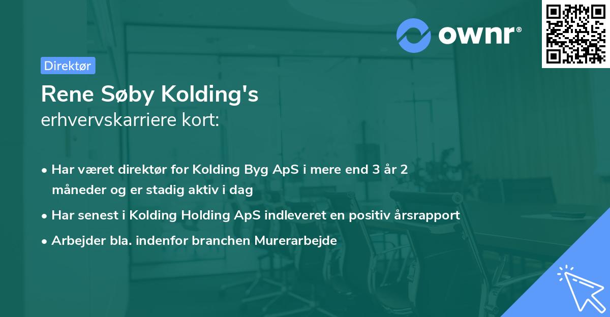 Rene Søby Kolding's erhvervskarriere kort