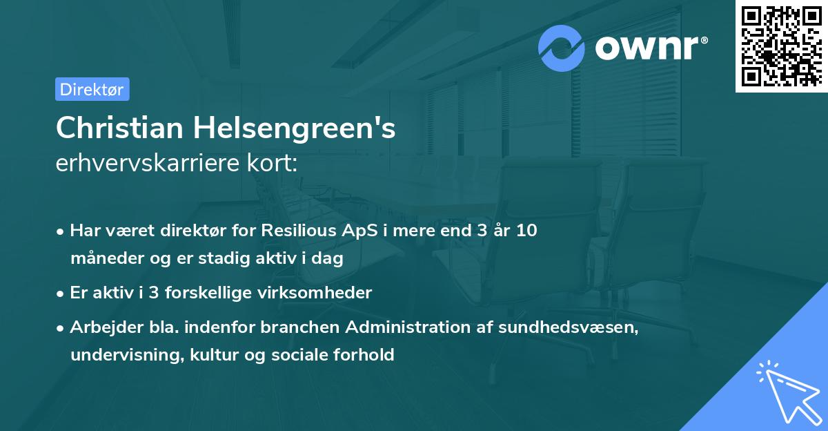 Christian Helsengreen's erhvervskarriere kort