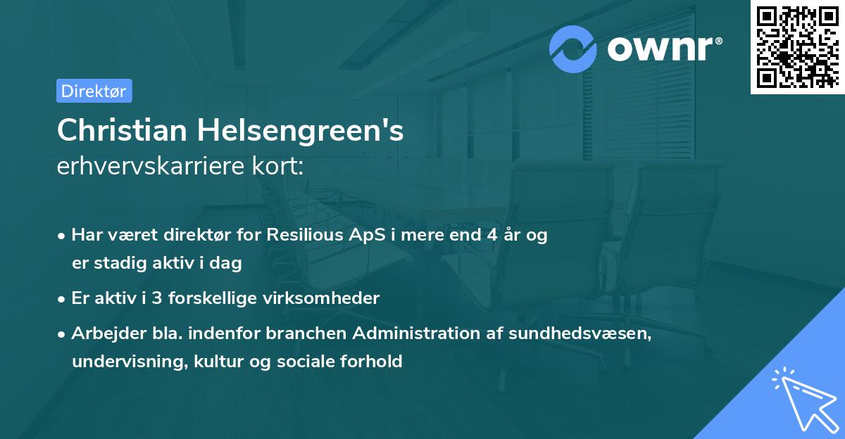 Christian Helsengreen's erhvervskarriere kort