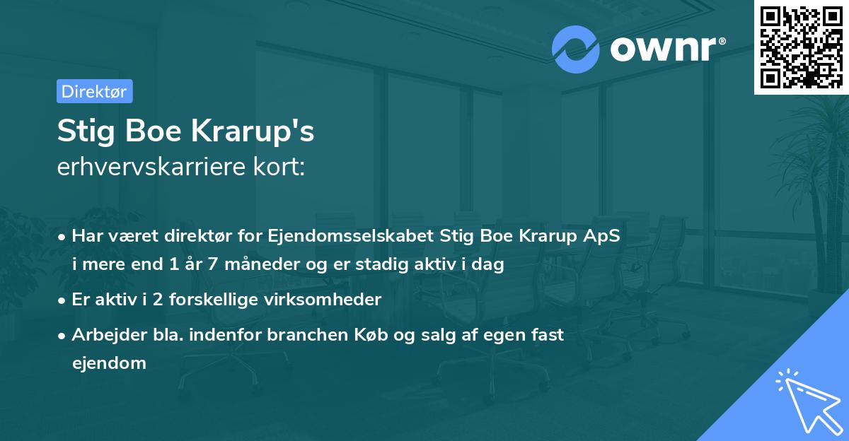 Stig Boe Krarup's erhvervskarriere kort