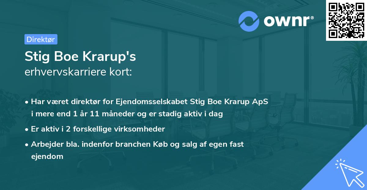 Stig Boe Krarup's erhvervskarriere kort