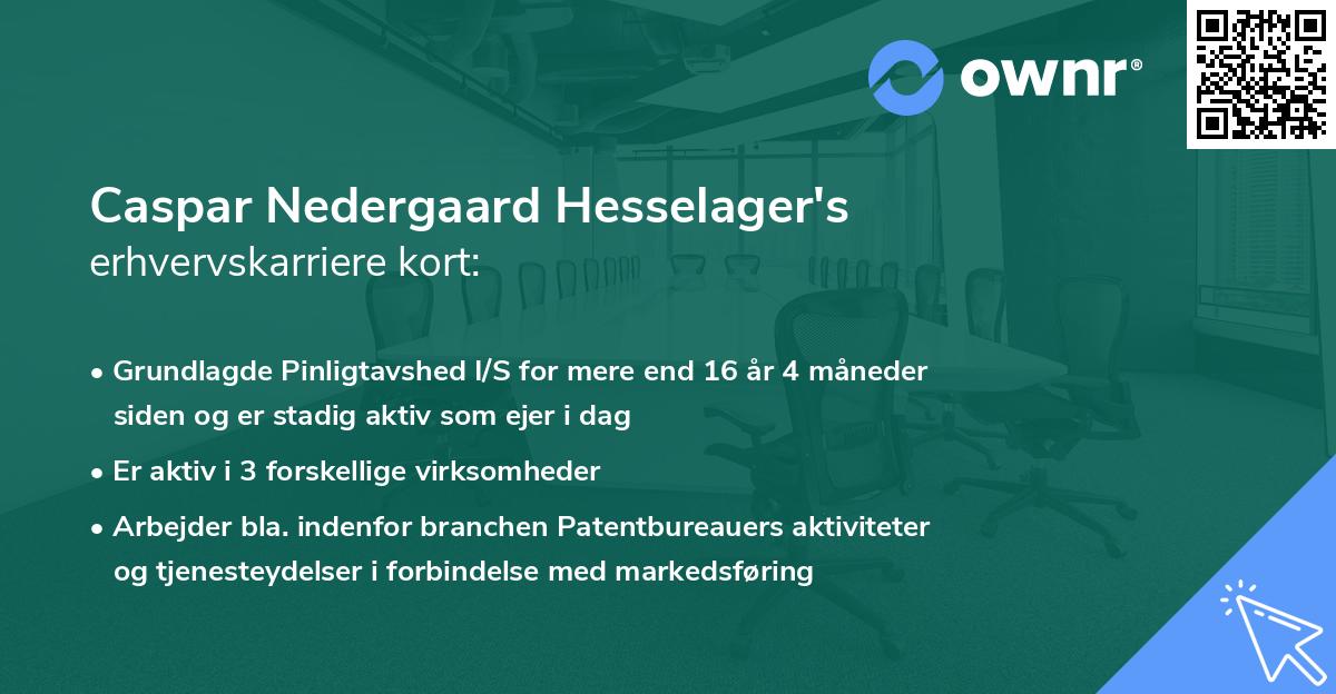 Caspar Nedergaard Hesselager's erhvervskarriere kort