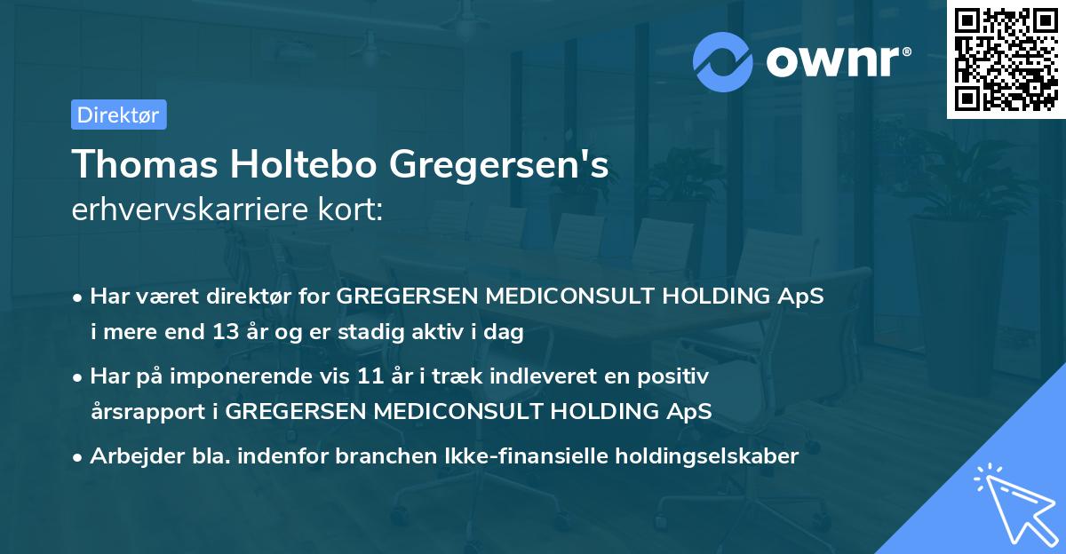 Thomas Holtebo Gregersen's erhvervskarriere kort