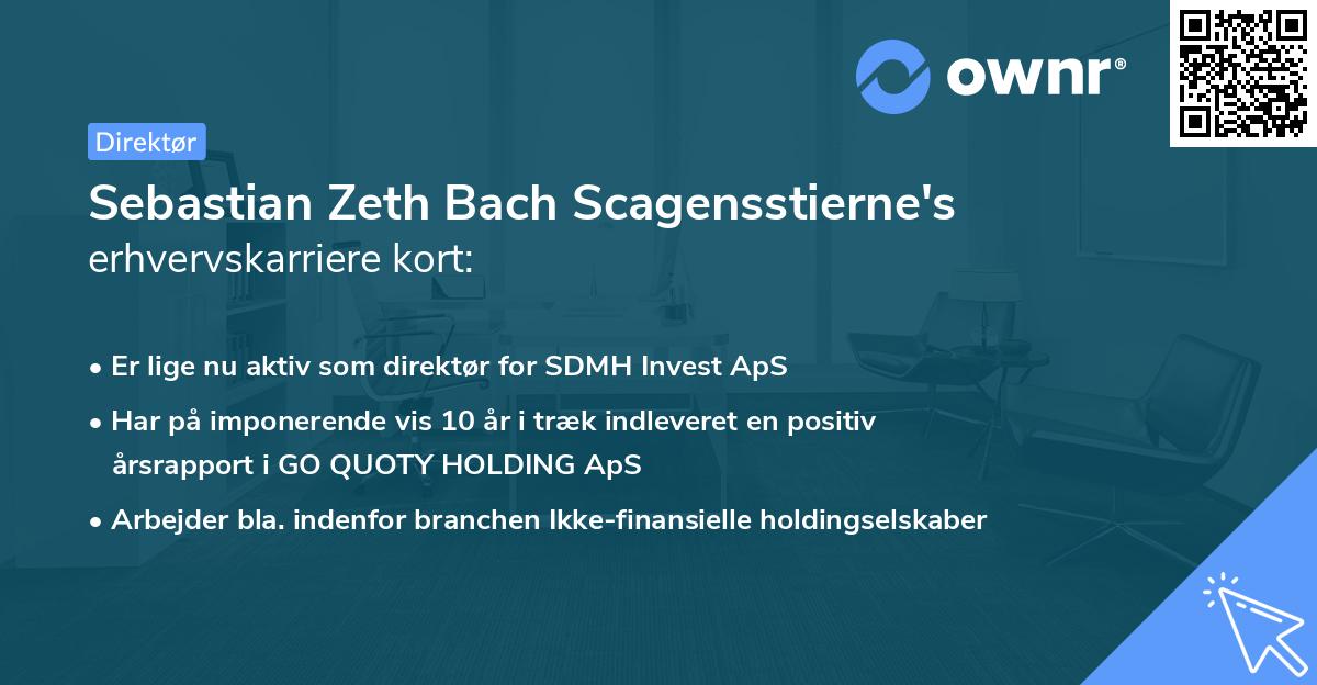 Sebastian Zeth Bach Scagensstierne's erhvervskarriere kort