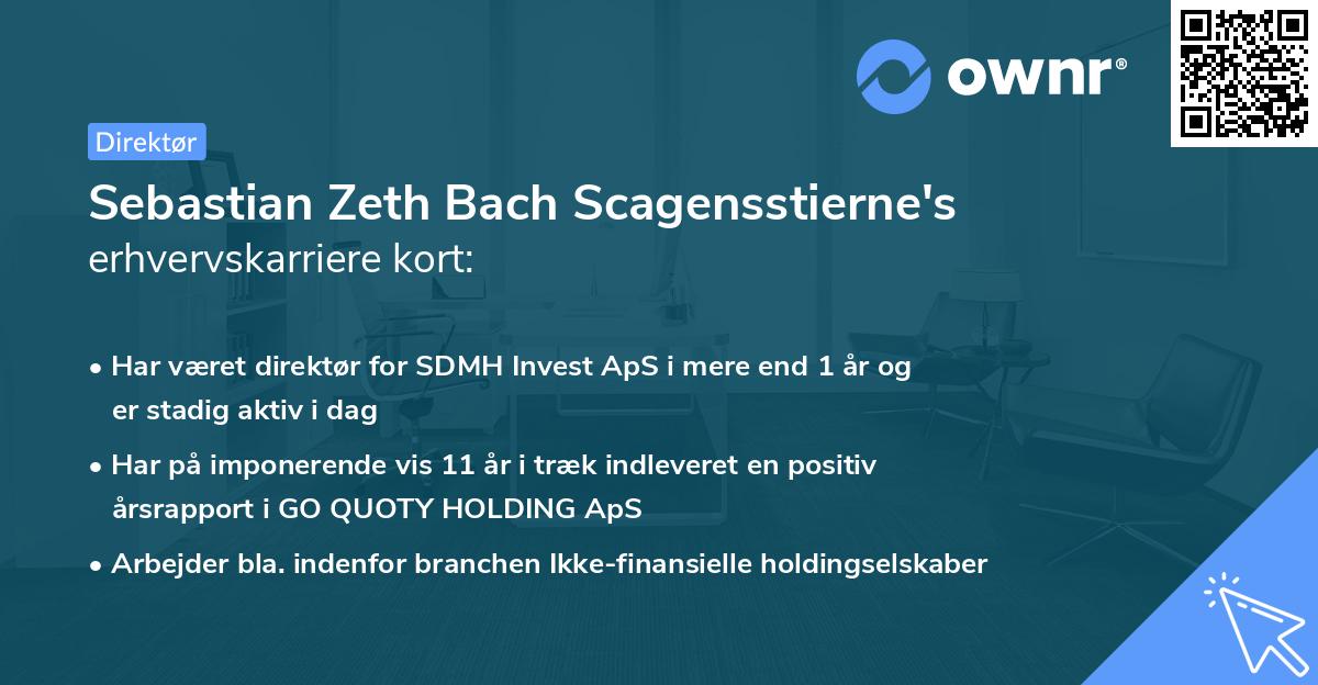 Sebastian Zeth Bach Scagensstierne's erhvervskarriere kort