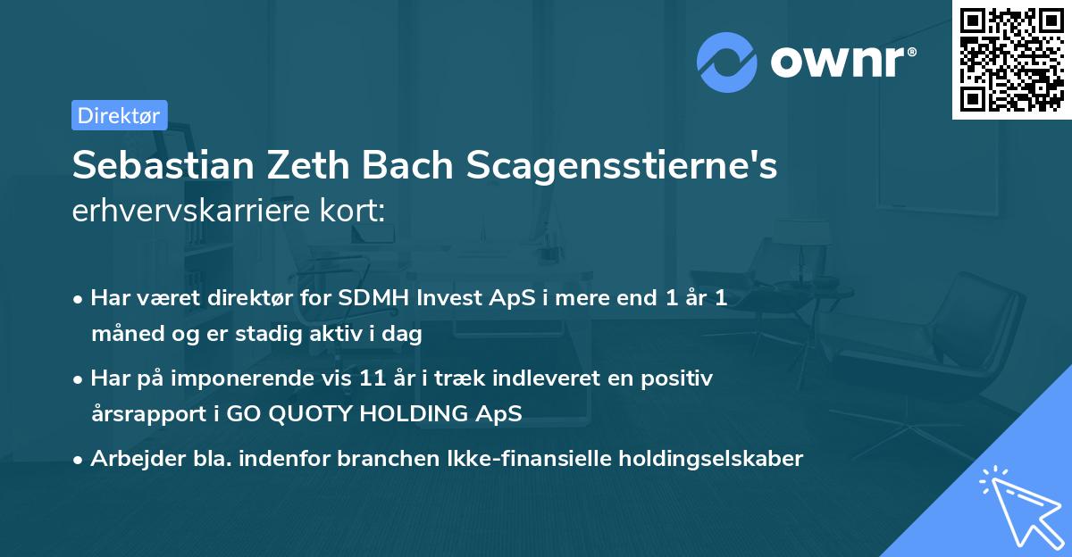 Sebastian Zeth Bach Scagensstierne's erhvervskarriere kort