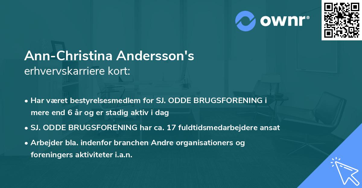 Ann-Christina Andersson's erhvervskarriere kort