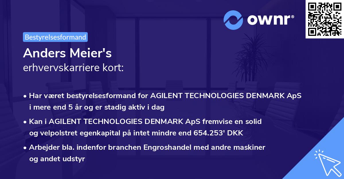 Anders Meier's erhvervskarriere kort