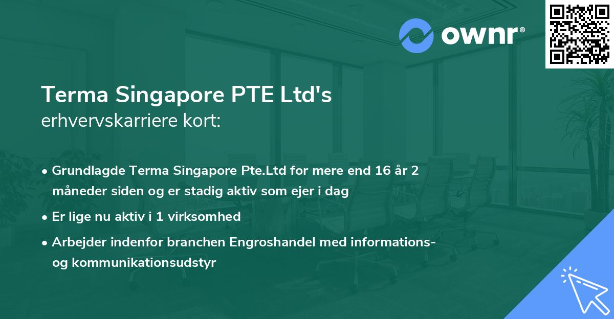 Terma Singapore PTE Ltd's erhvervskarriere kort