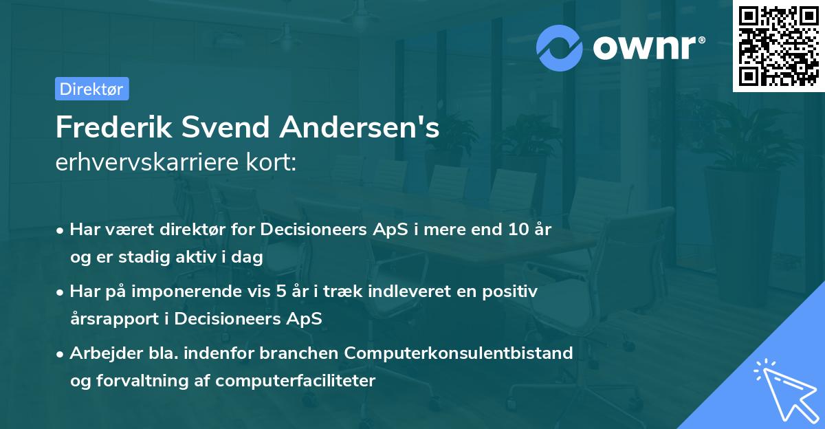 Frederik Svend Andersen's erhvervskarriere kort