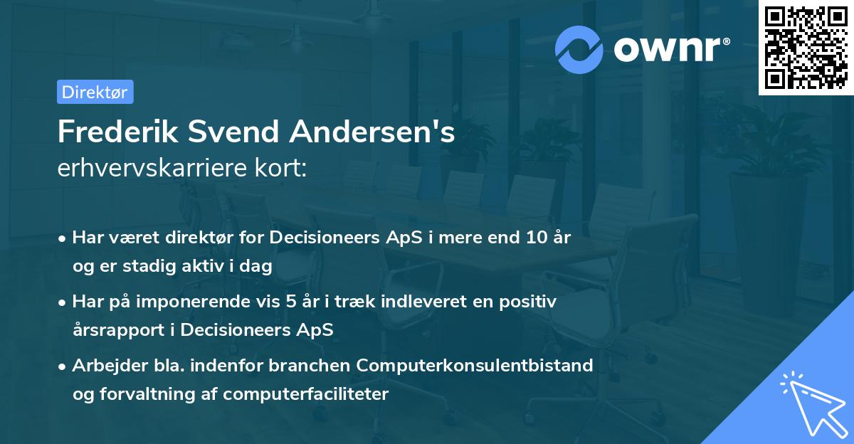 Frederik Svend Andersen's erhvervskarriere kort