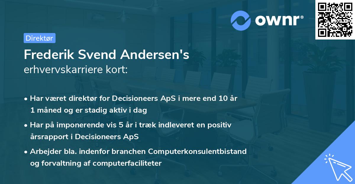 Frederik Svend Andersen's erhvervskarriere kort