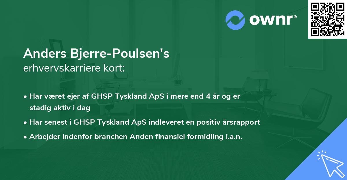 Anders Bjerre-Poulsen's erhvervskarriere kort