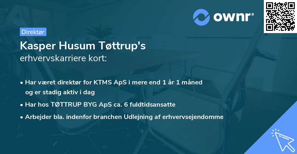 Kasper Husum Tøttrup's erhvervskarriere kort