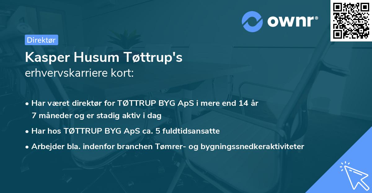 Kasper Husum Tøttrup's erhvervskarriere kort