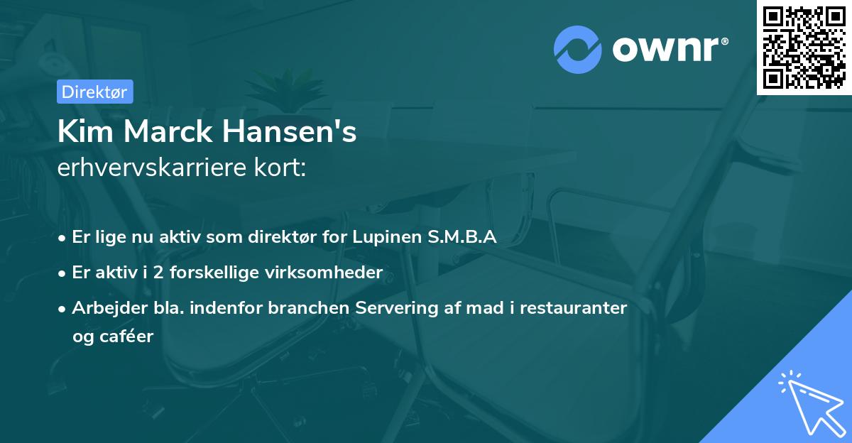 Kim Marck Hansen's erhvervskarriere kort