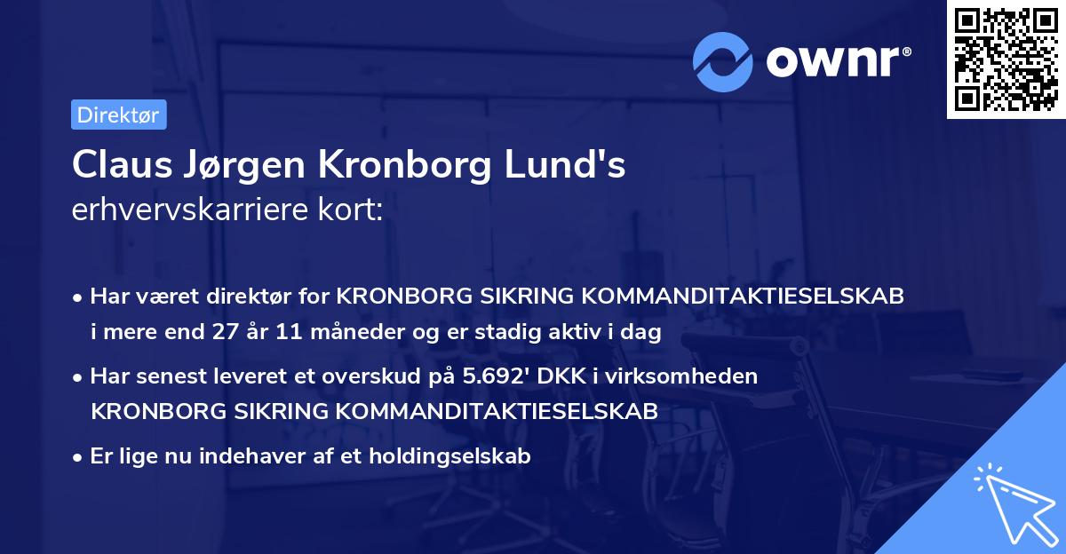 Claus Jørgen Kronborg Lund's erhvervskarriere kort