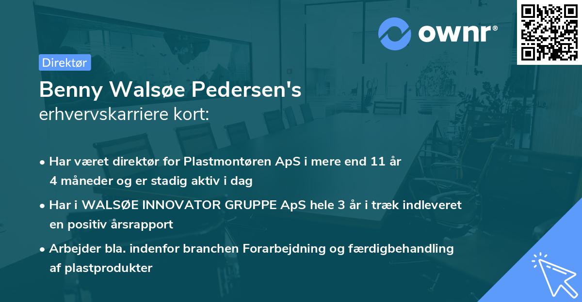 Benny Walsøe Pedersen's erhvervskarriere kort
