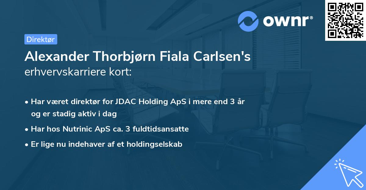 Alexander Thorbjørn Fiala Carlsen's erhvervskarriere kort