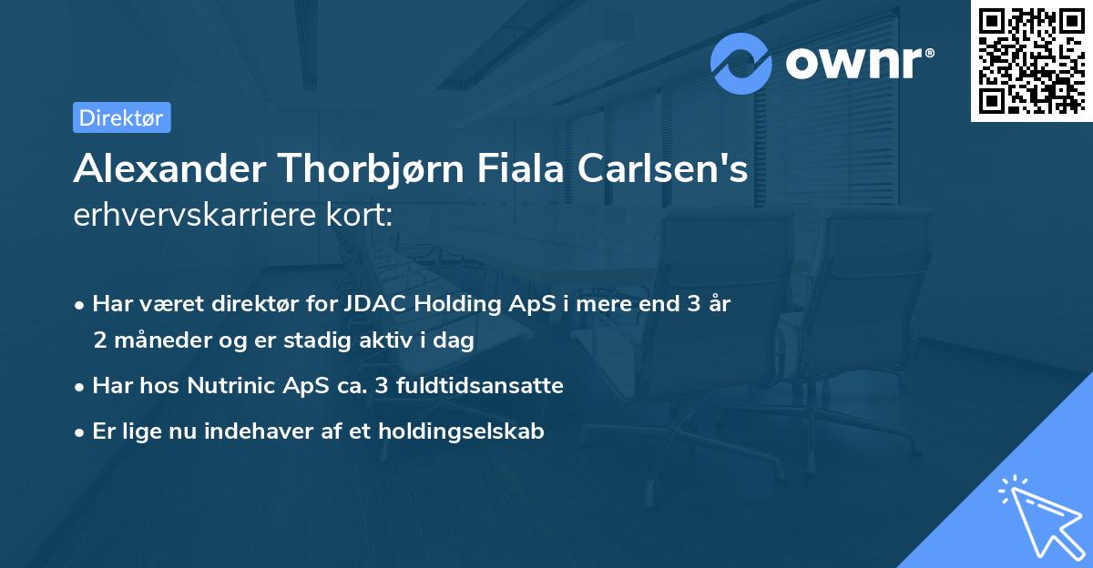 Alexander Thorbjørn Fiala Carlsen's erhvervskarriere kort