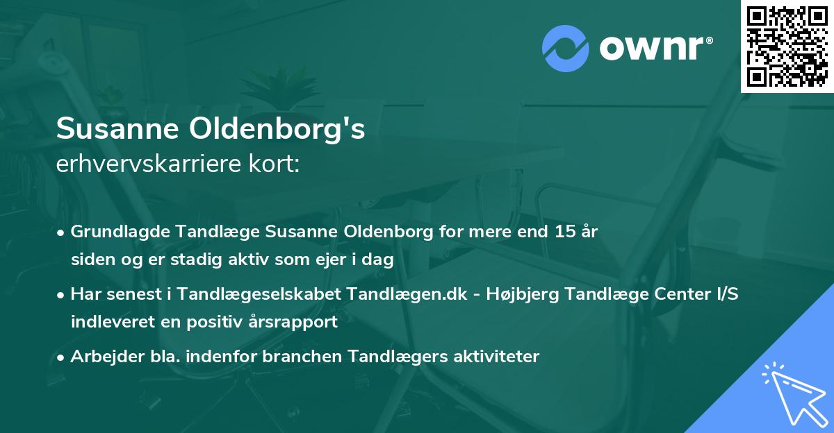 Susanne Oldenborg's erhvervskarriere kort