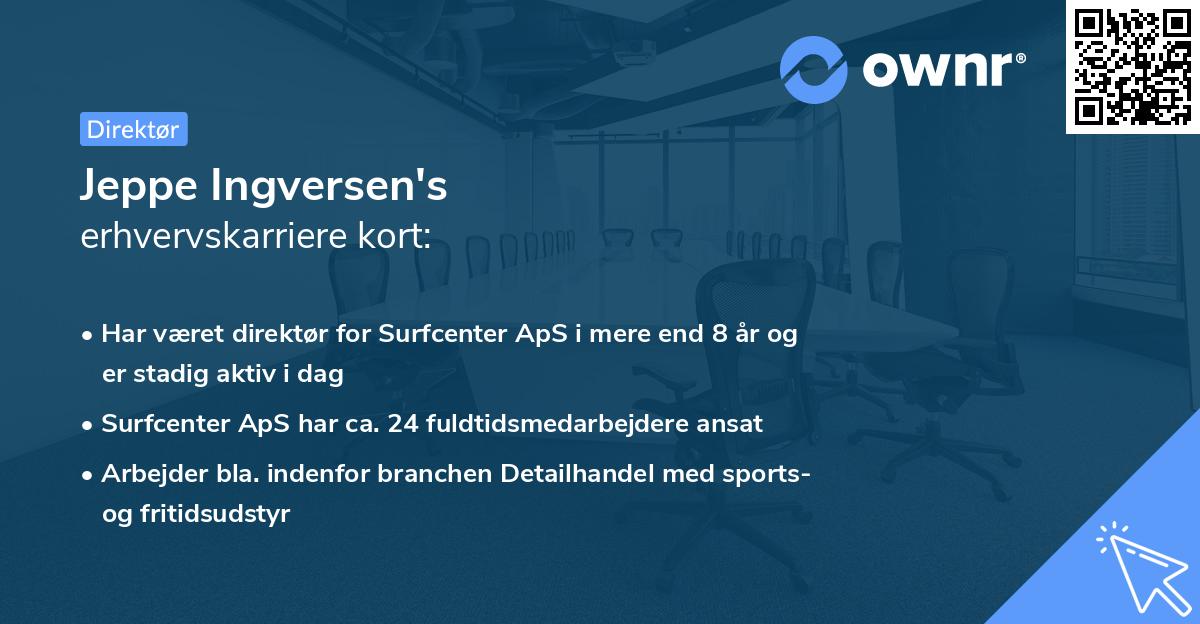 Jeppe Ingversen's erhvervskarriere kort