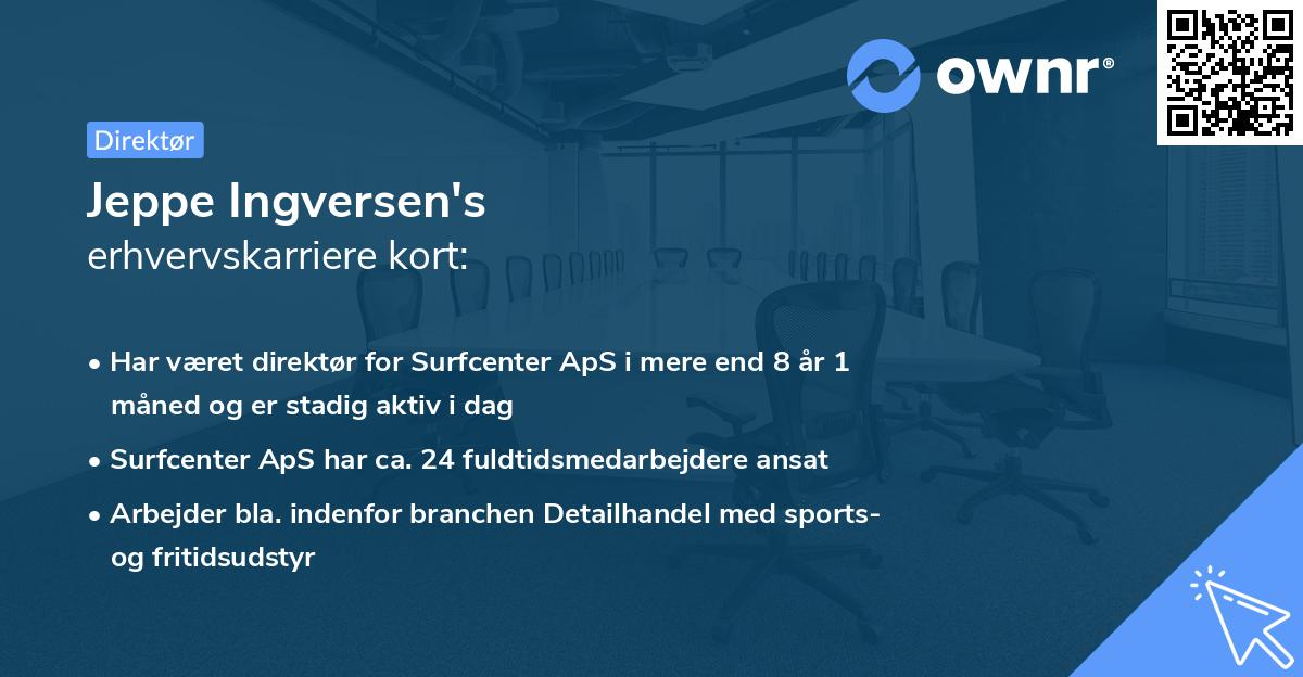 Jeppe Ingversen's erhvervskarriere kort