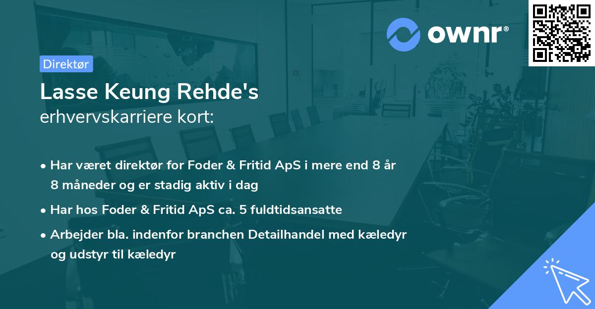 Lasse Keung Rehde's erhvervskarriere kort