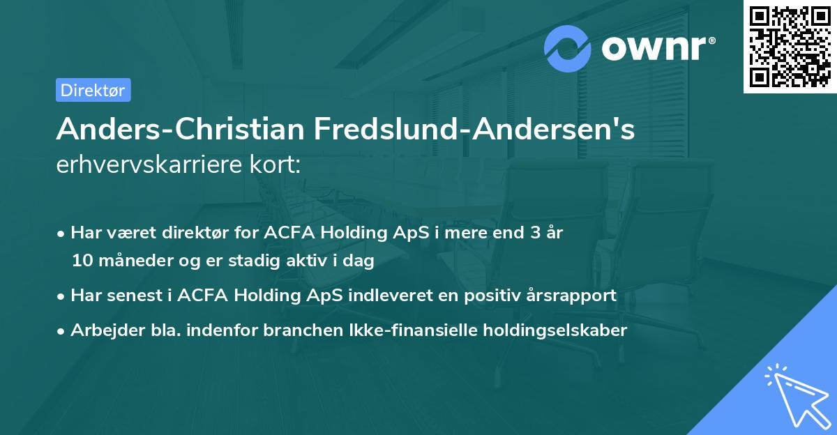 Anders-Christian Fredslund-Andersen's erhvervskarriere kort