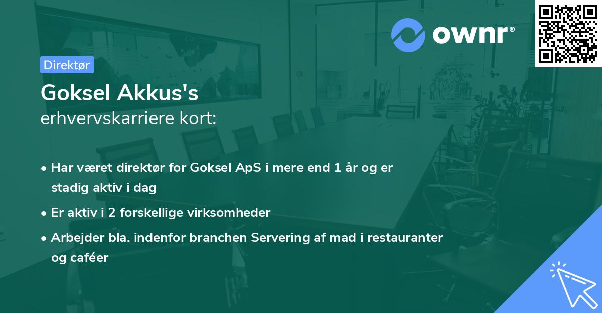 Goksel Akkus's erhvervskarriere kort