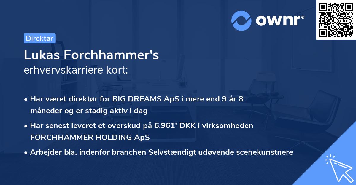 Lukas Forchhammer's erhvervskarriere kort