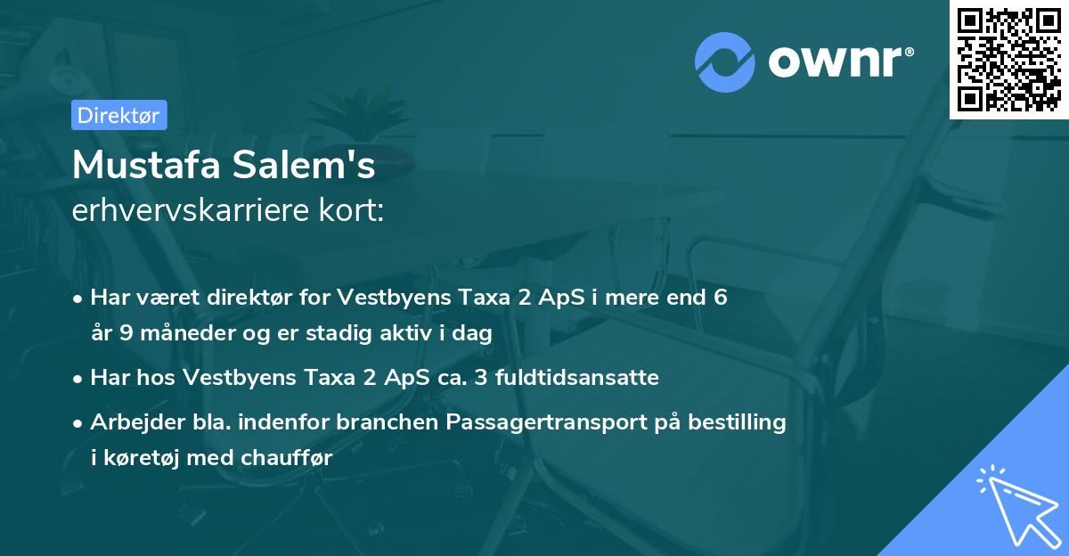 Mustafa Salem's erhvervskarriere kort