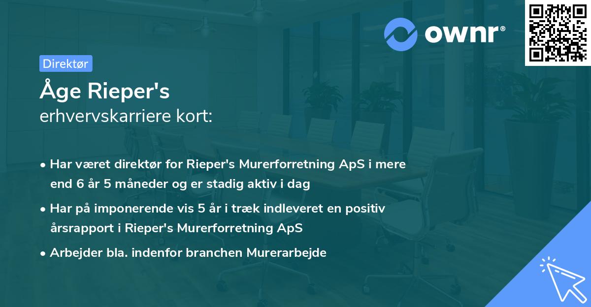 Åge Rieper's erhvervskarriere kort
