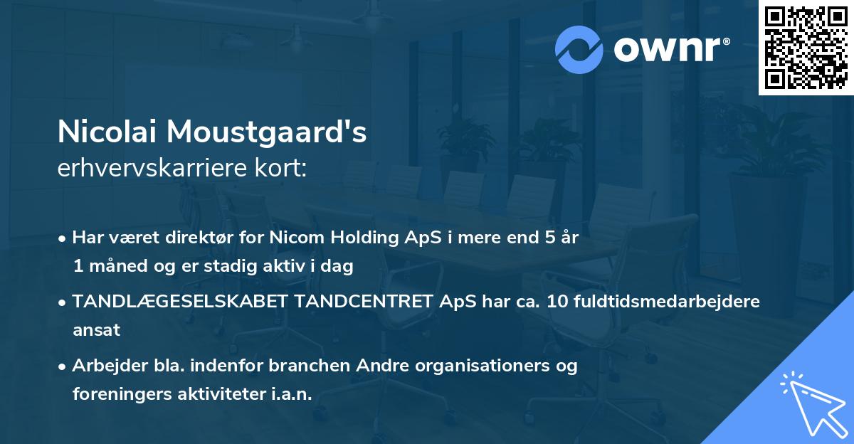 Nicolai Moustgaard's erhvervskarriere kort