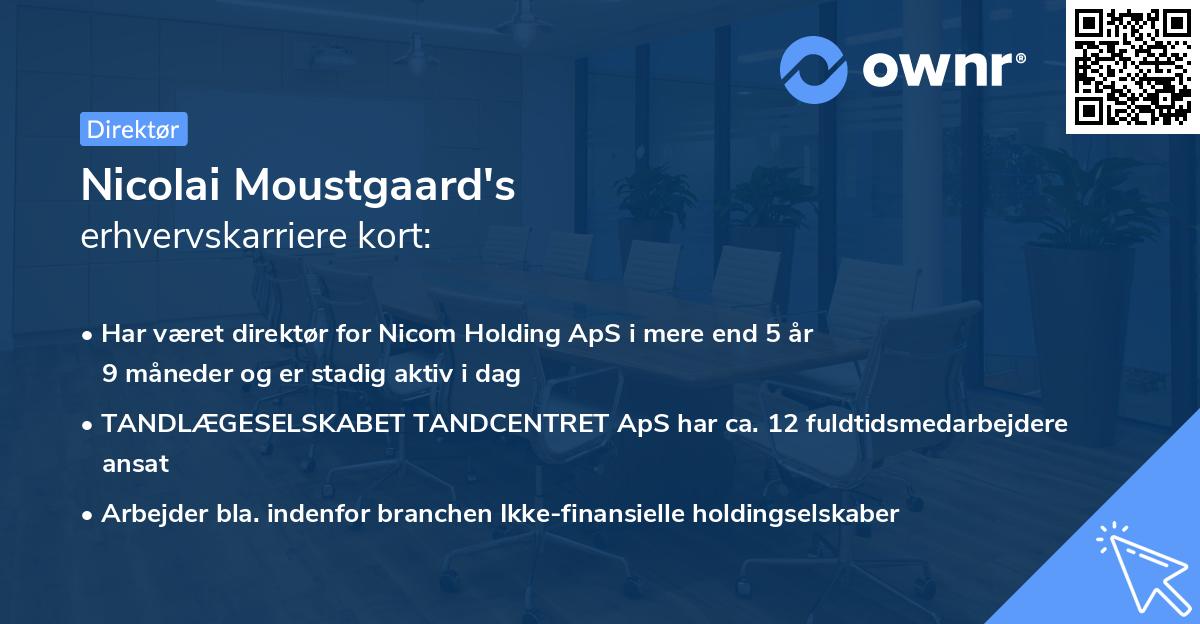 Nicolai Moustgaard's erhvervskarriere kort