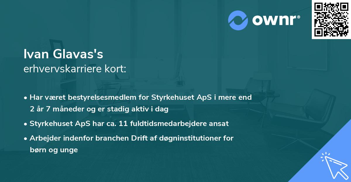 Ivan Glavas's erhvervskarriere kort