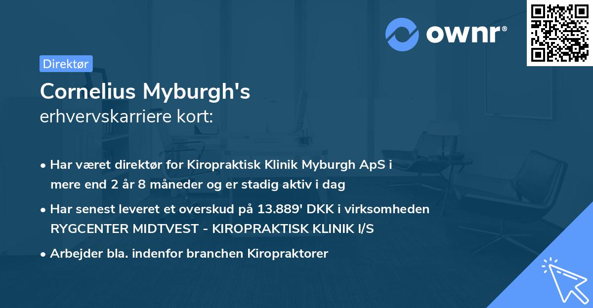 Cornelius Myburgh's erhvervskarriere kort