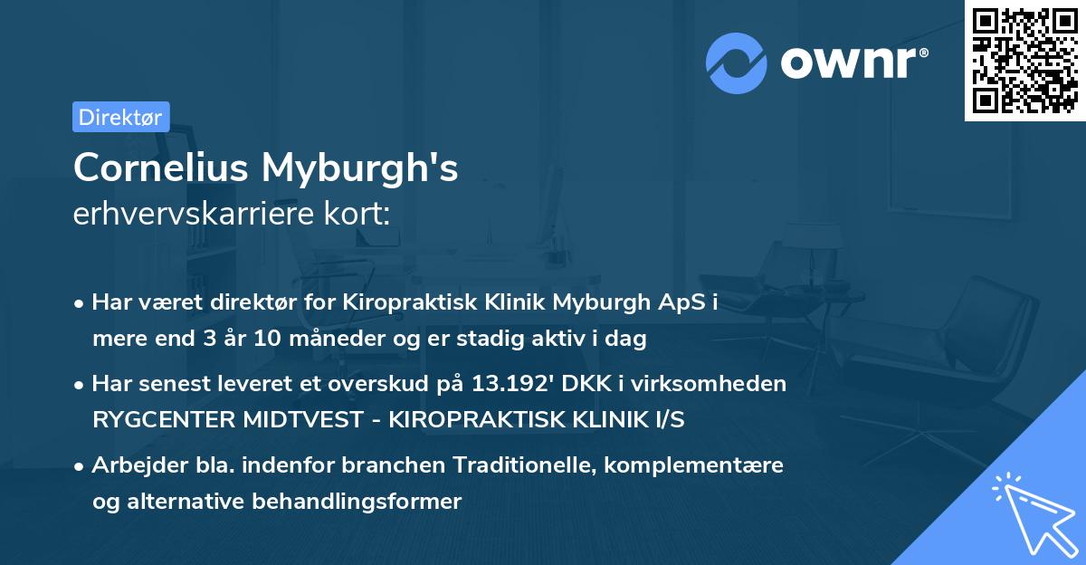 Cornelius Myburgh's erhvervskarriere kort