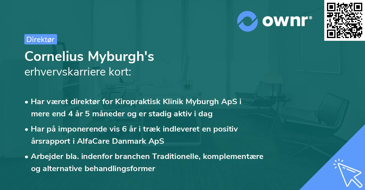 Cornelius Myburgh's erhvervskarriere kort