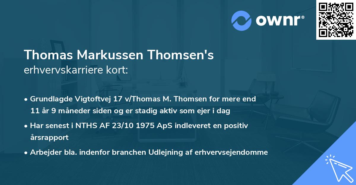 Thomas Markussen Thomsen's erhvervskarriere kort