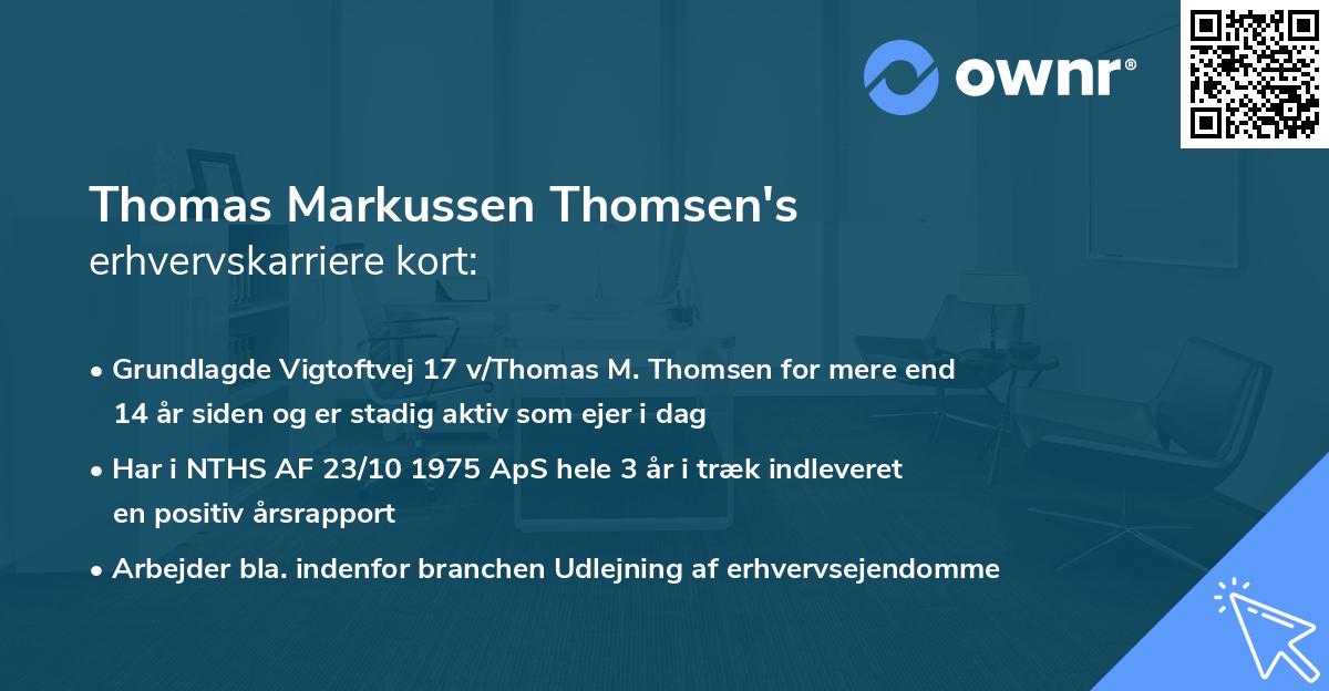 Thomas Markussen Thomsen's erhvervskarriere kort