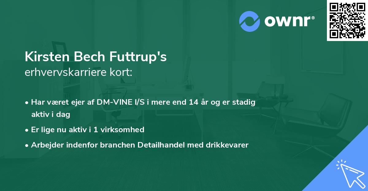 Kirsten Bech Futtrup's erhvervskarriere kort