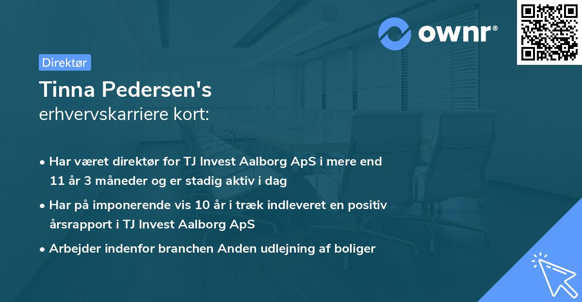 Tinna Pedersen's erhvervskarriere kort